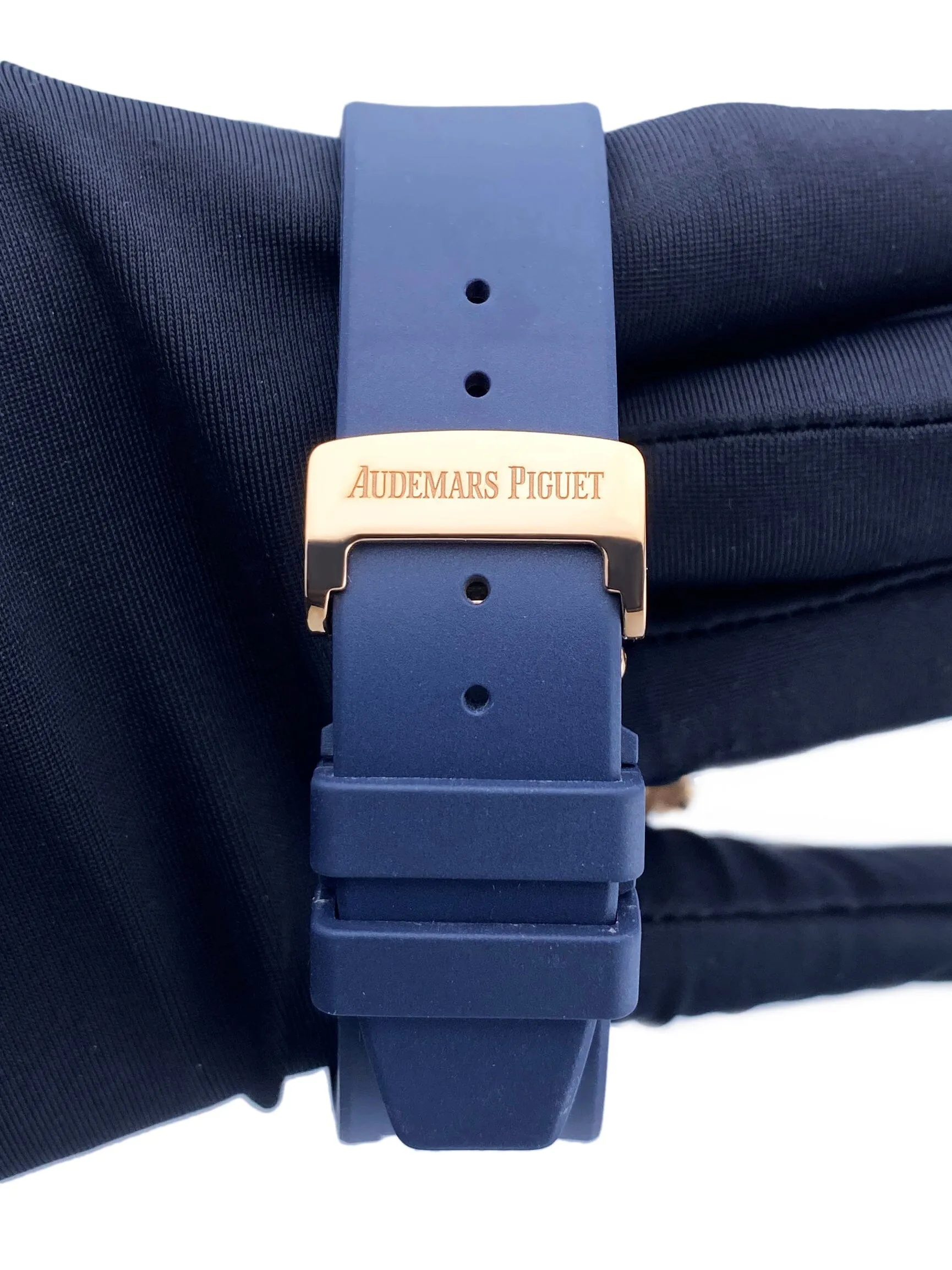 Audemars Piguet Royal Oak 26239OR Blue Dial 18k Rose Gold Mens Watch With Papers