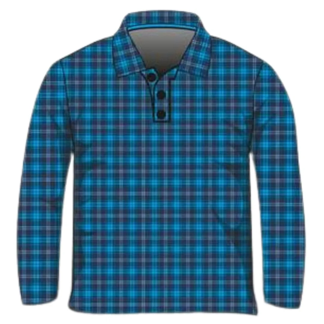 Australian | Flanny Design Blue Fishing Shirt ★Pre-Order★