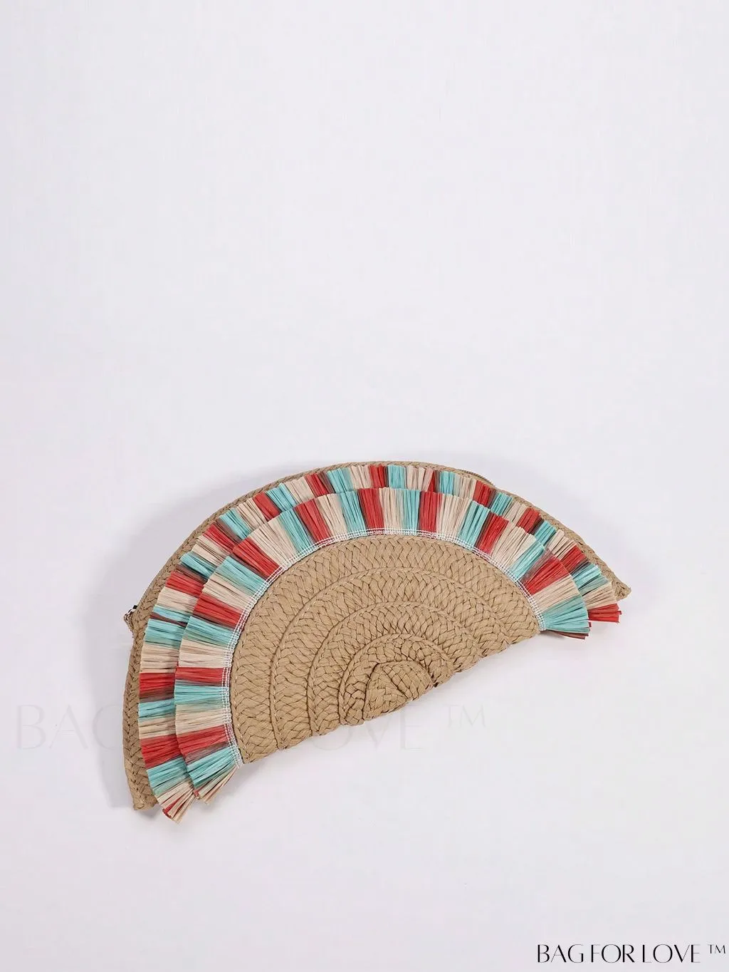BagForLove - Chic Color Block Straw Bag with Fringe Trim - Perfect for Vacation