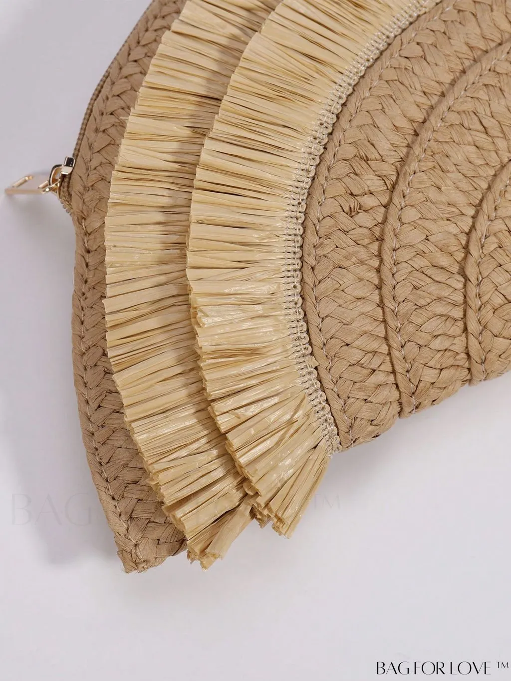 BagForLove - Chic Color Block Straw Bag with Fringe Trim - Perfect for Vacation