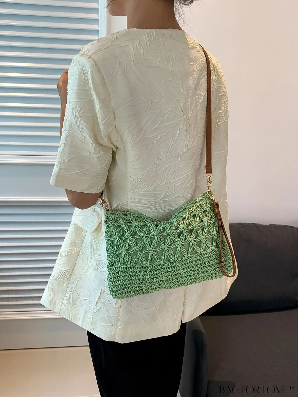 BagForLove - Chic Hollow Out Woven Straw Shoulder Bag - Perfect for Vacation Style