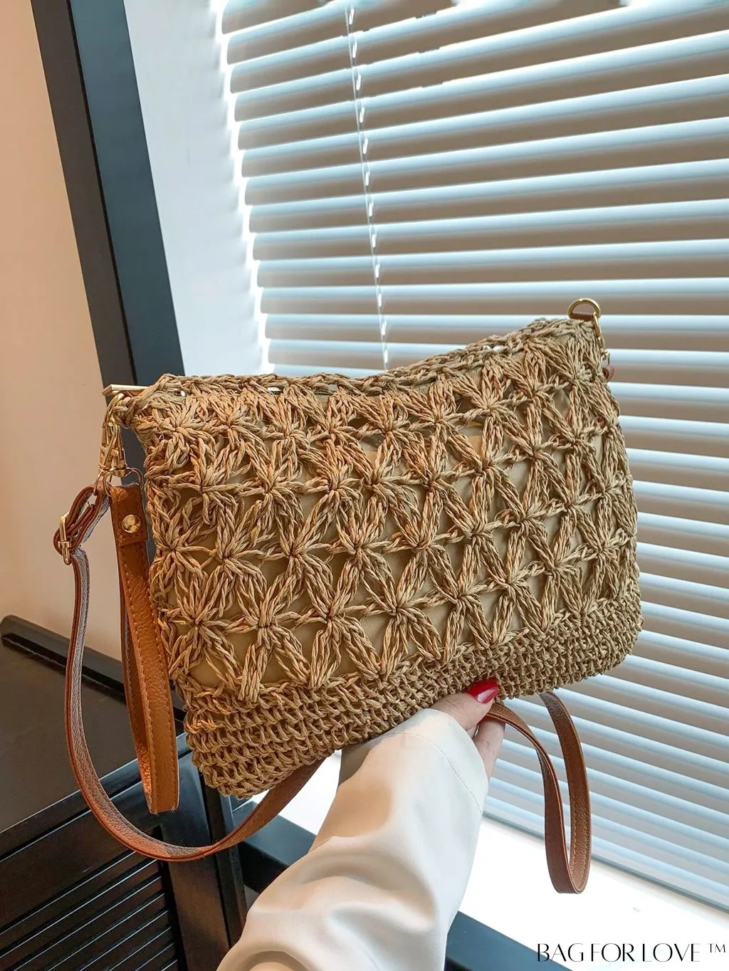 BagForLove - Chic Hollow Out Woven Straw Shoulder Bag - Perfect for Vacation Style