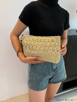 BagForLove - Chic Hollow Out Woven Straw Shoulder Bag - Perfect for Vacation Style