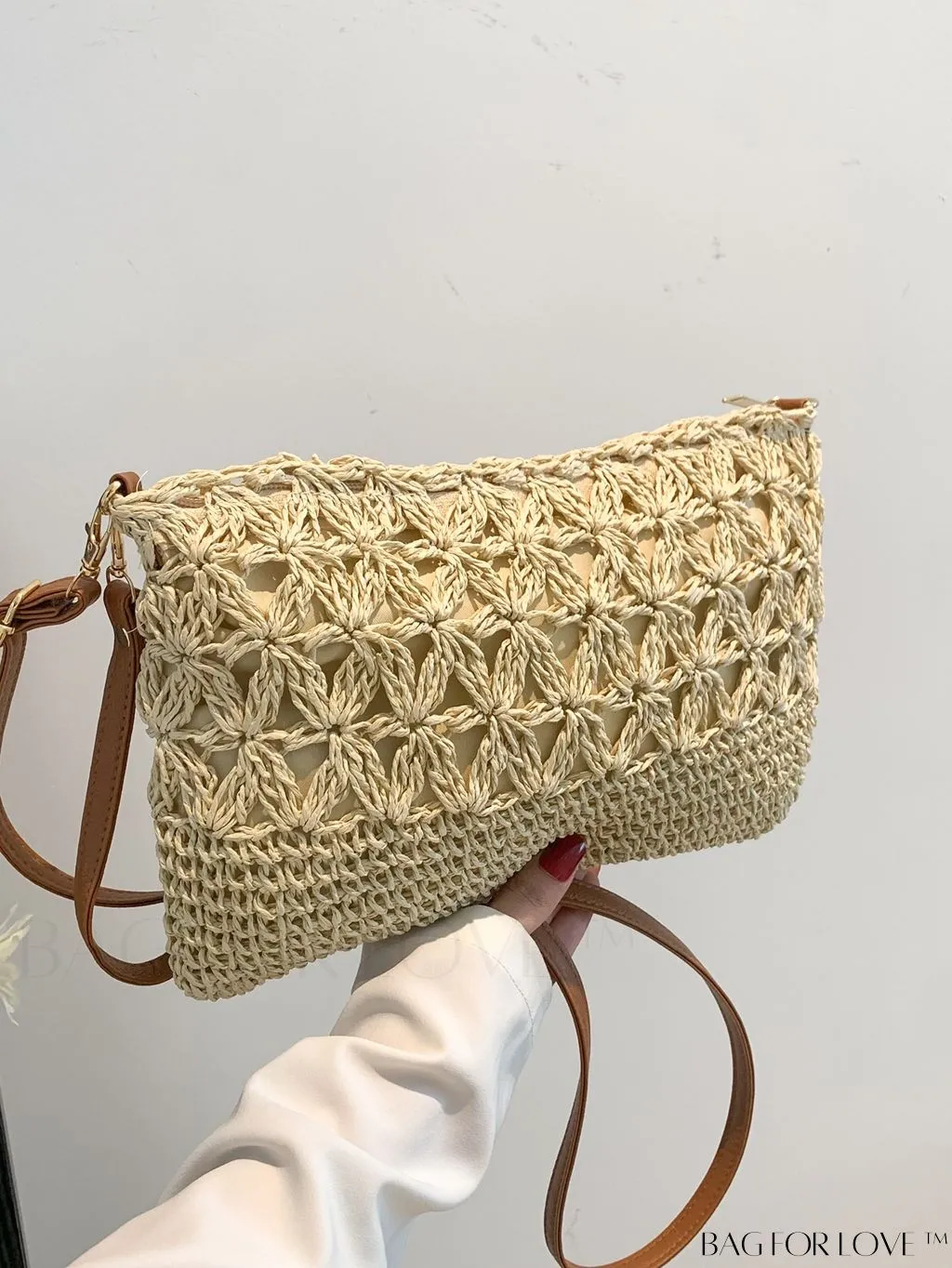 BagForLove - Chic Hollow Out Woven Straw Shoulder Bag - Perfect for Vacation Style