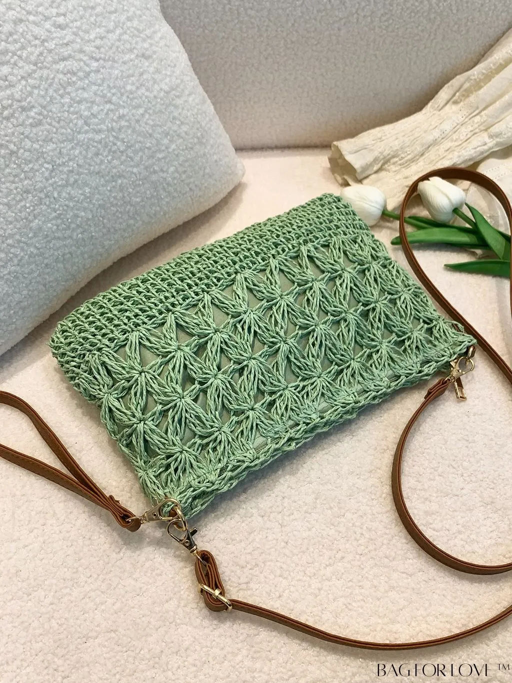 BagForLove - Chic Hollow Out Woven Straw Shoulder Bag - Perfect for Vacation Style