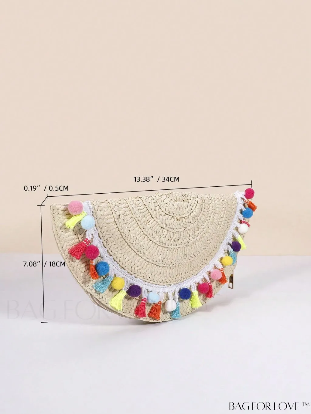 BagForLove - Chic Straw Bag with Tassel Decor, Ideal for Summer Vacations and Beach Travel
