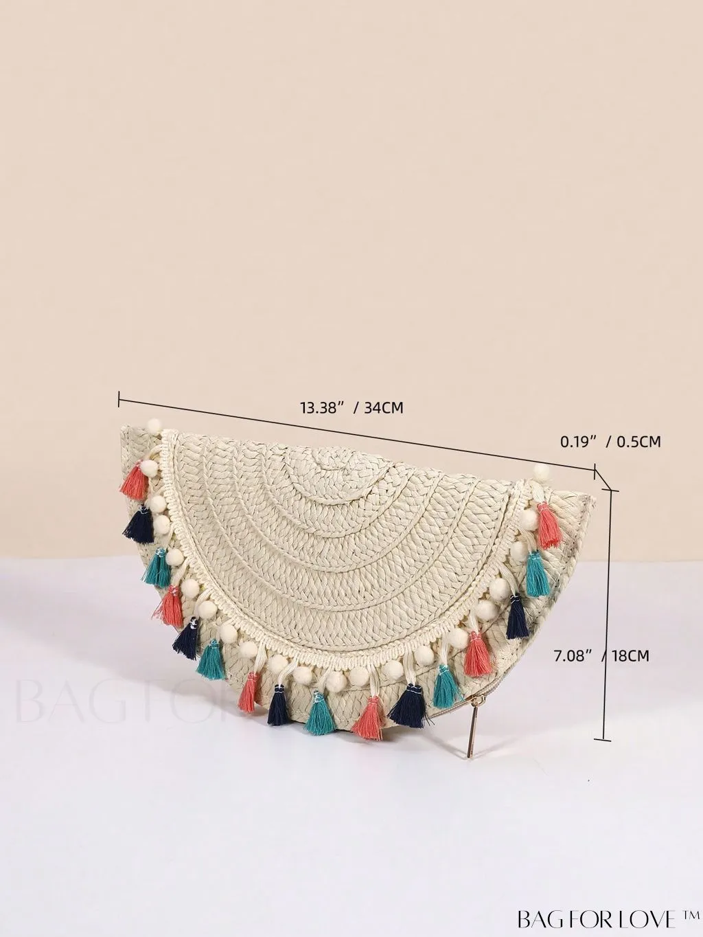 BagForLove - Chic Straw Bag with Tassel Decor, Ideal for Summer Vacations and Beach Travel