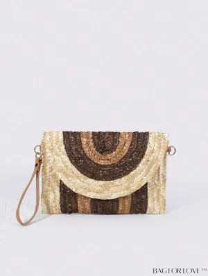 BagForLove - Colorblock Vacation Style Medium Straw Bag for Fashionable Getaways