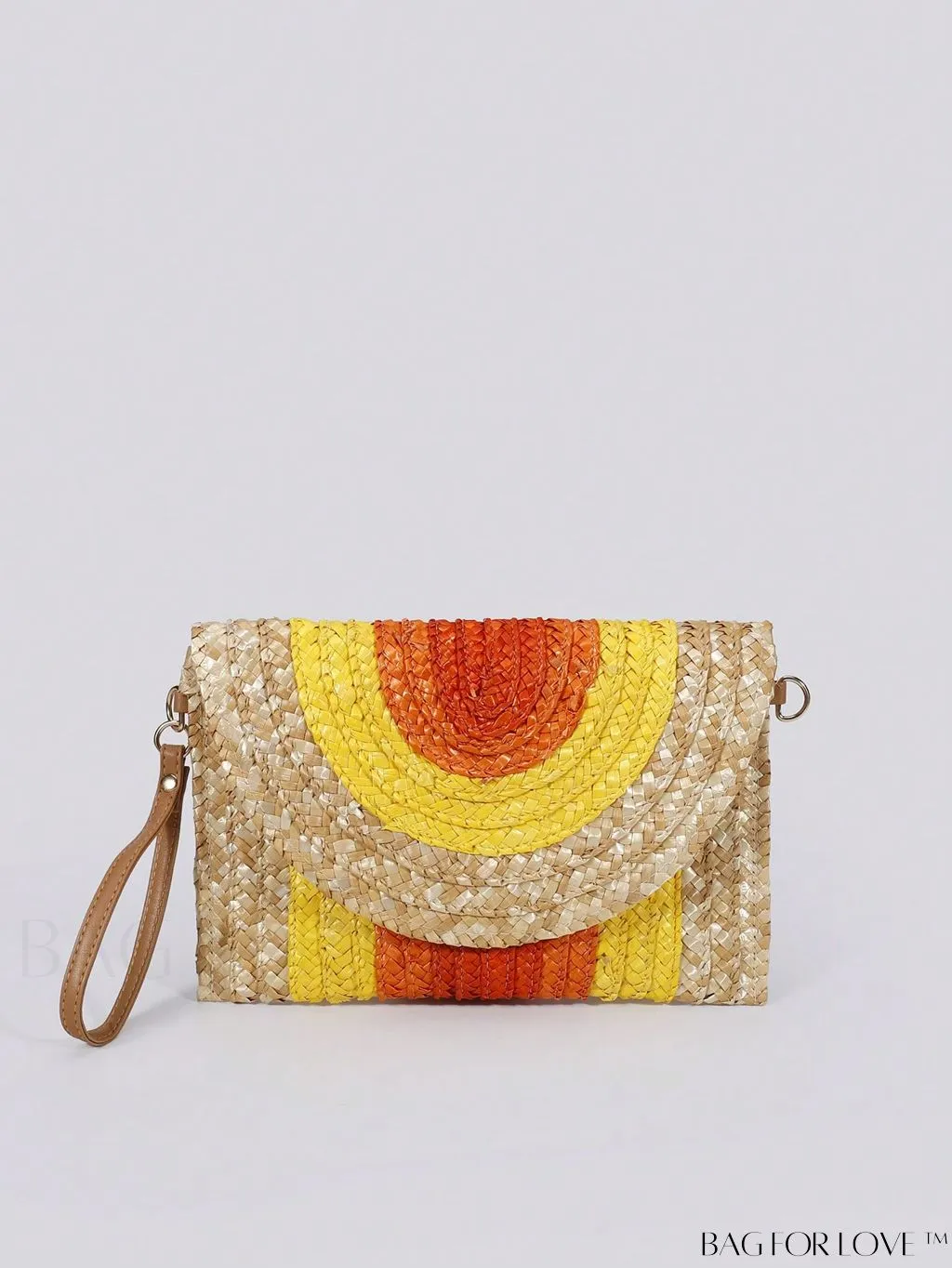 BagForLove - Colorblock Vacation Style Medium Straw Bag