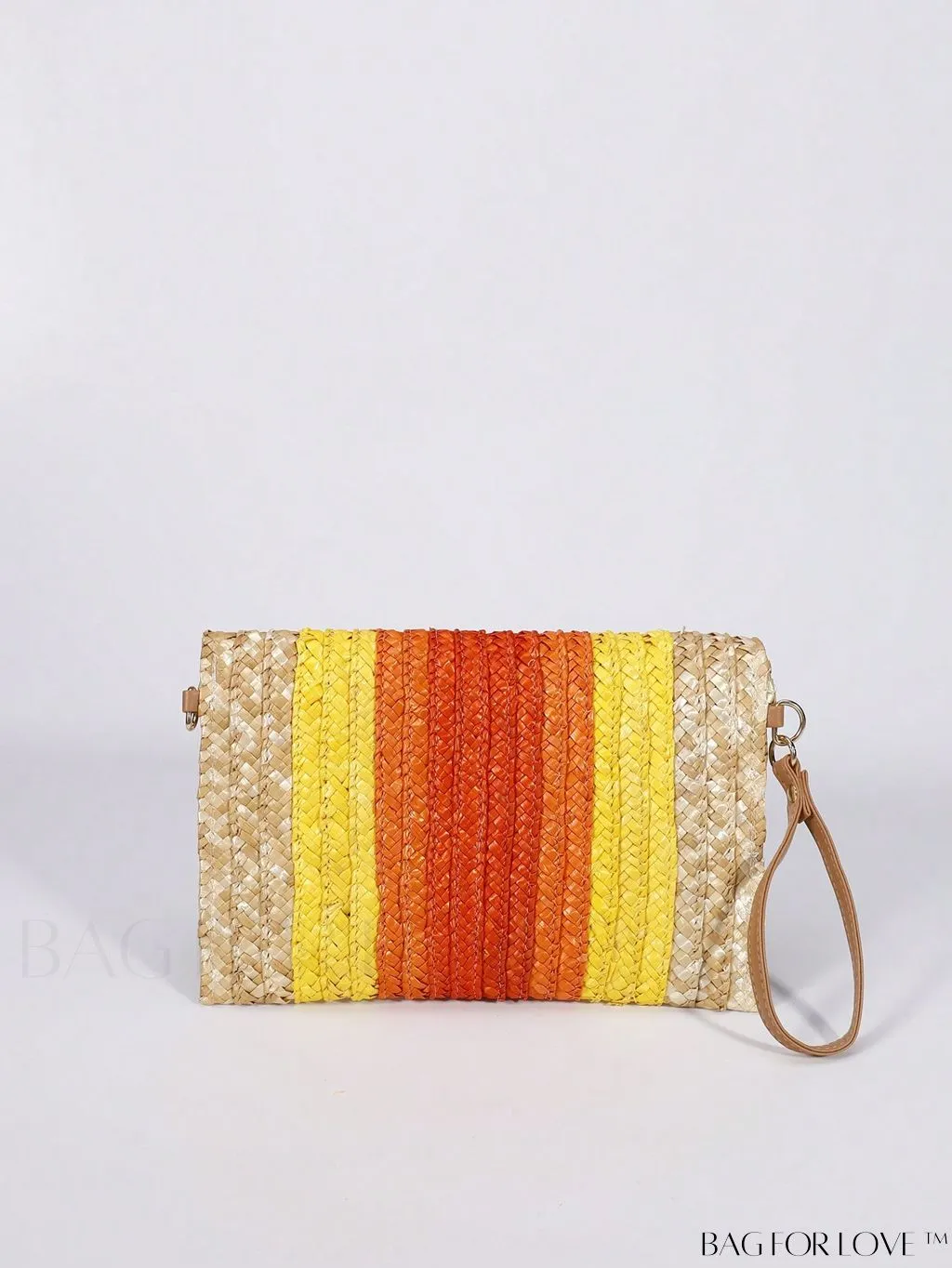 BagForLove - Colorblock Vacation Style Medium Straw Bag