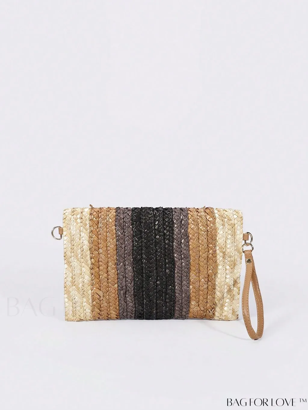 BagForLove - Colorblock Vacation Style Medium Straw Bag