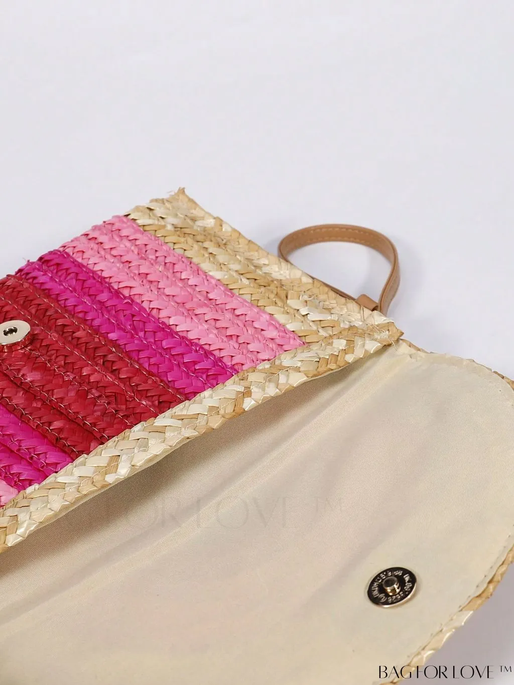 BagForLove - Colorblock Vacation Style Medium Straw Bag