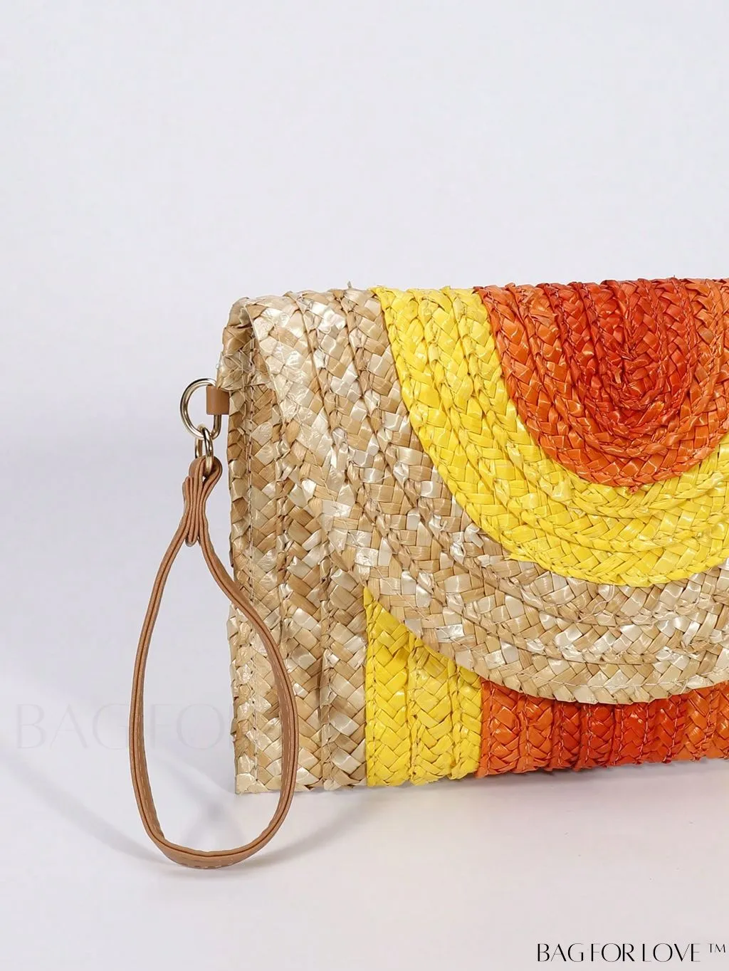 BagForLove - Colorblock Vacation Style Medium Straw Bag