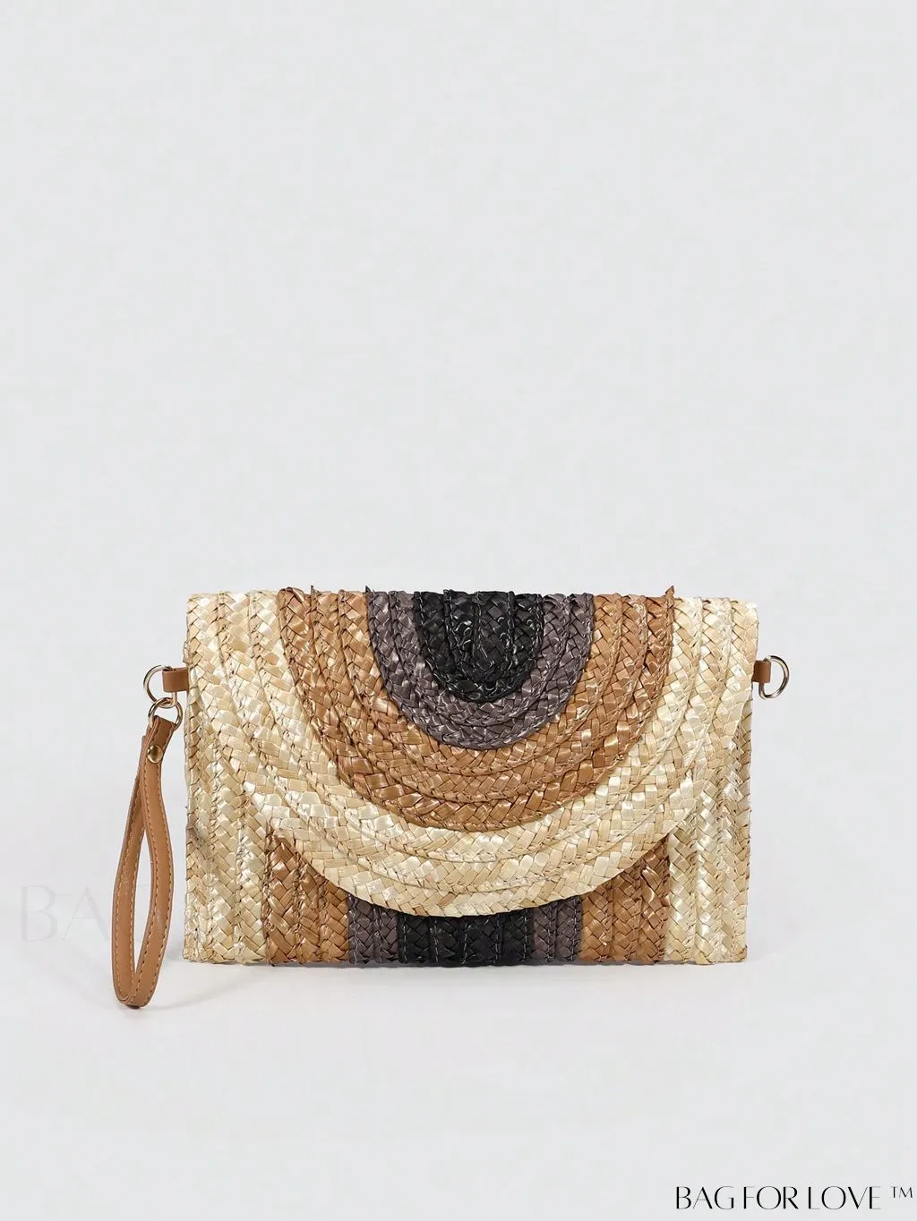 BagForLove - Colorblock Vacation Style Medium Straw Bag