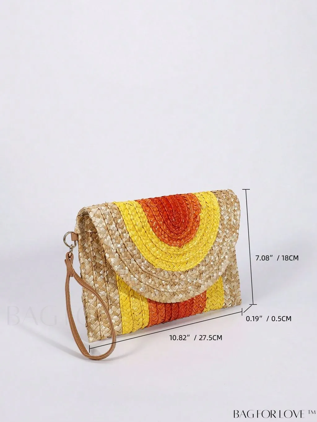 BagForLove - Colorblock Vacation Style Medium Straw Bag