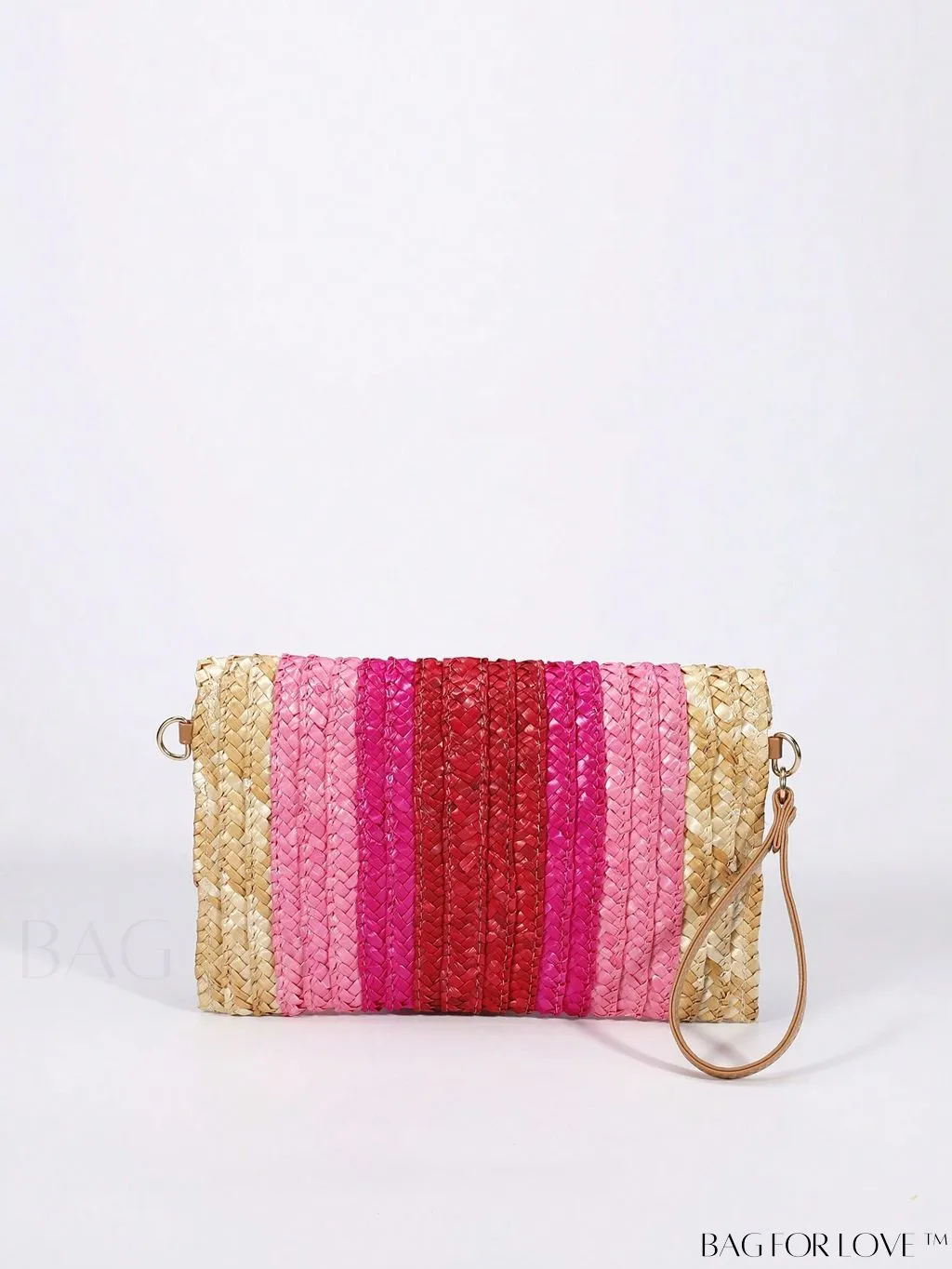 BagForLove - Colorblock Vacation Style Medium Straw Bag