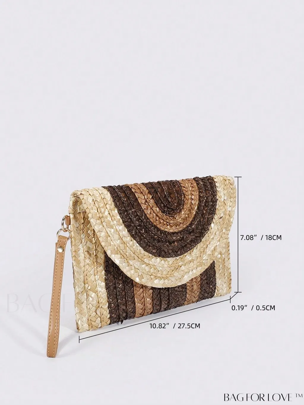 BagForLove - Colorblock Vacation Style Medium Straw Bag