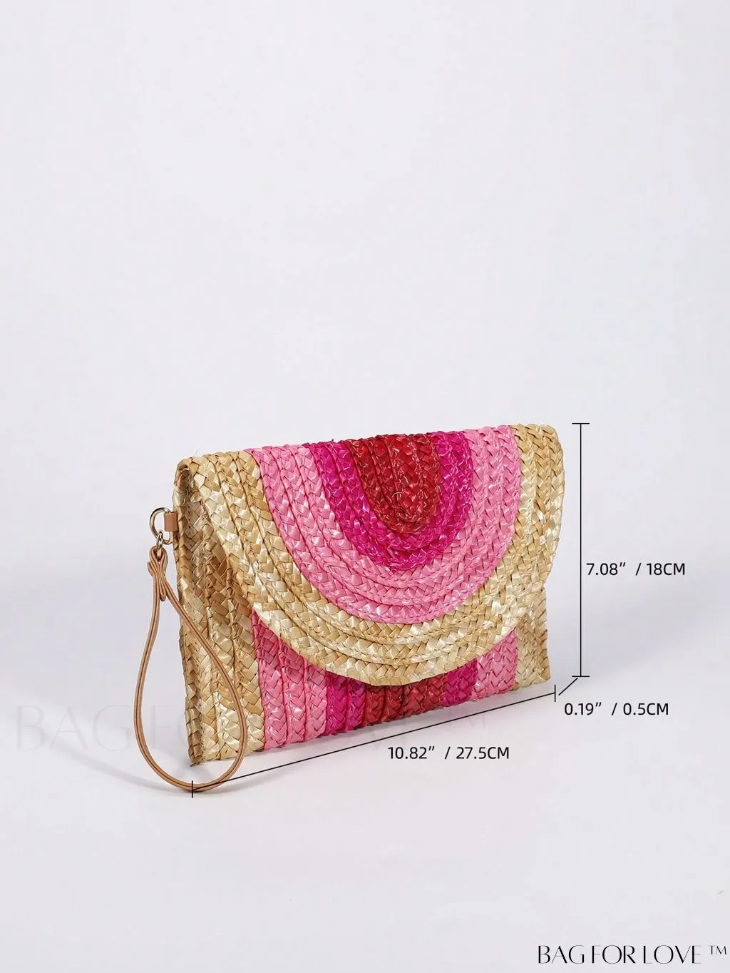 BagForLove - Colorblock Vacation Style Medium Straw Bag