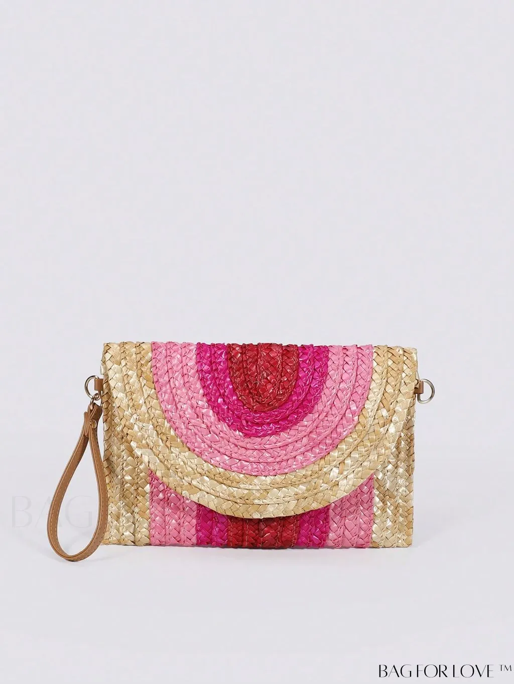 BagForLove - Colorblock Vacation Style Medium Straw Bag