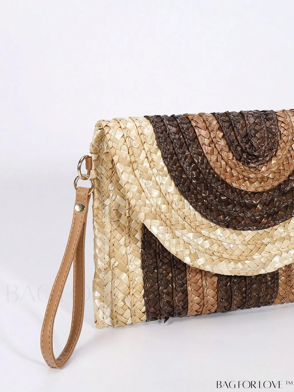 BagForLove - Colorblock Vacation Style Medium Straw Bag