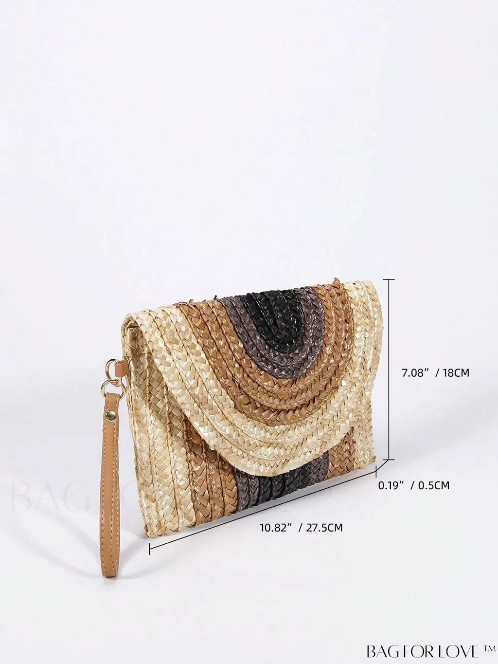 BagForLove - Colorblock Vacation Style Medium Straw Bag