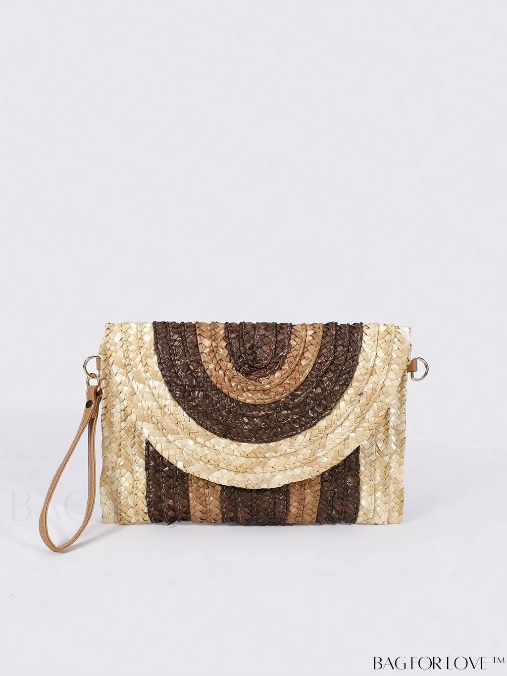 BagForLove - Colorblock Vacation Style Medium Straw Bag