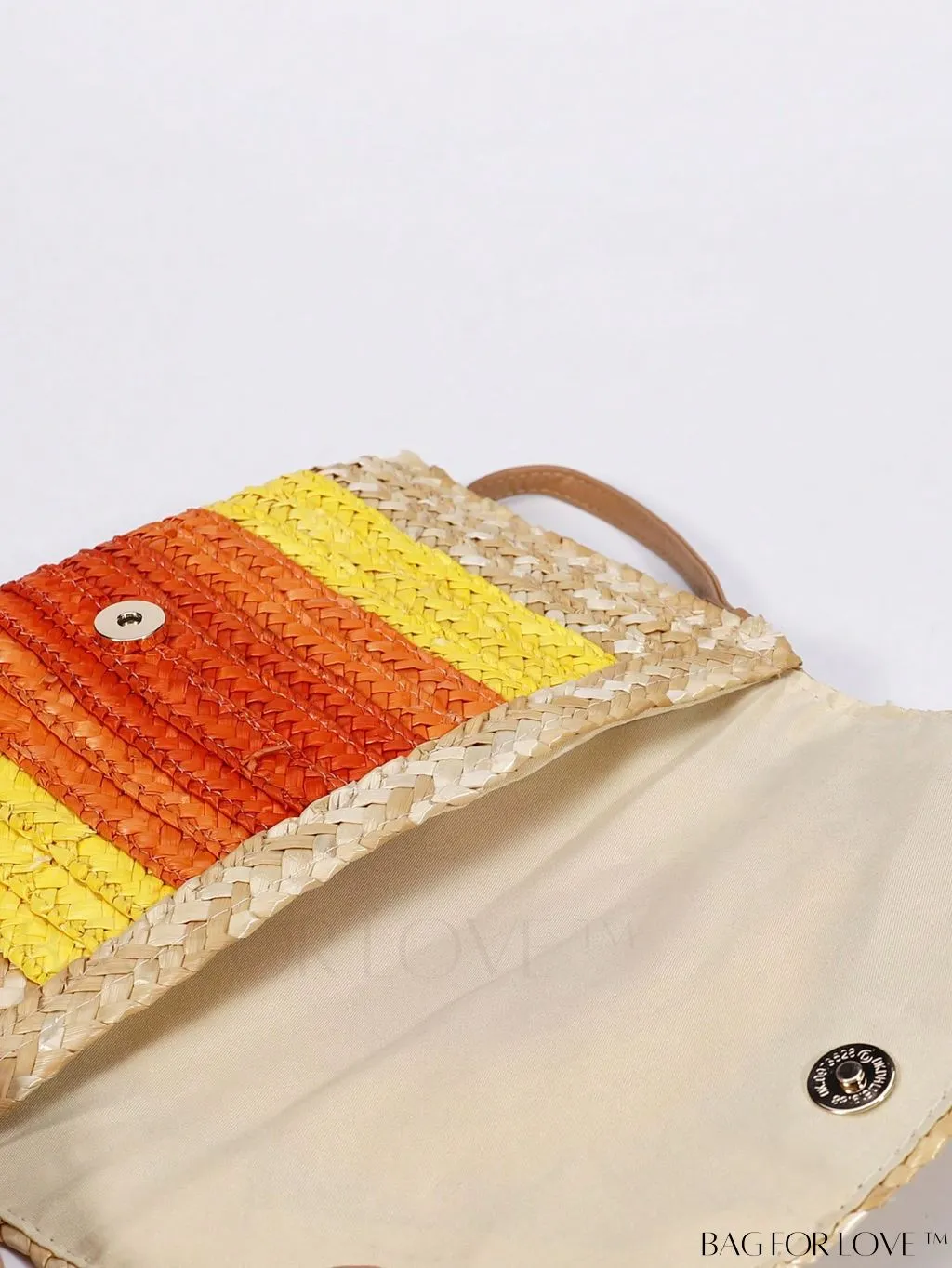 BagForLove - Colorblock Vacation Style Medium Straw Bag