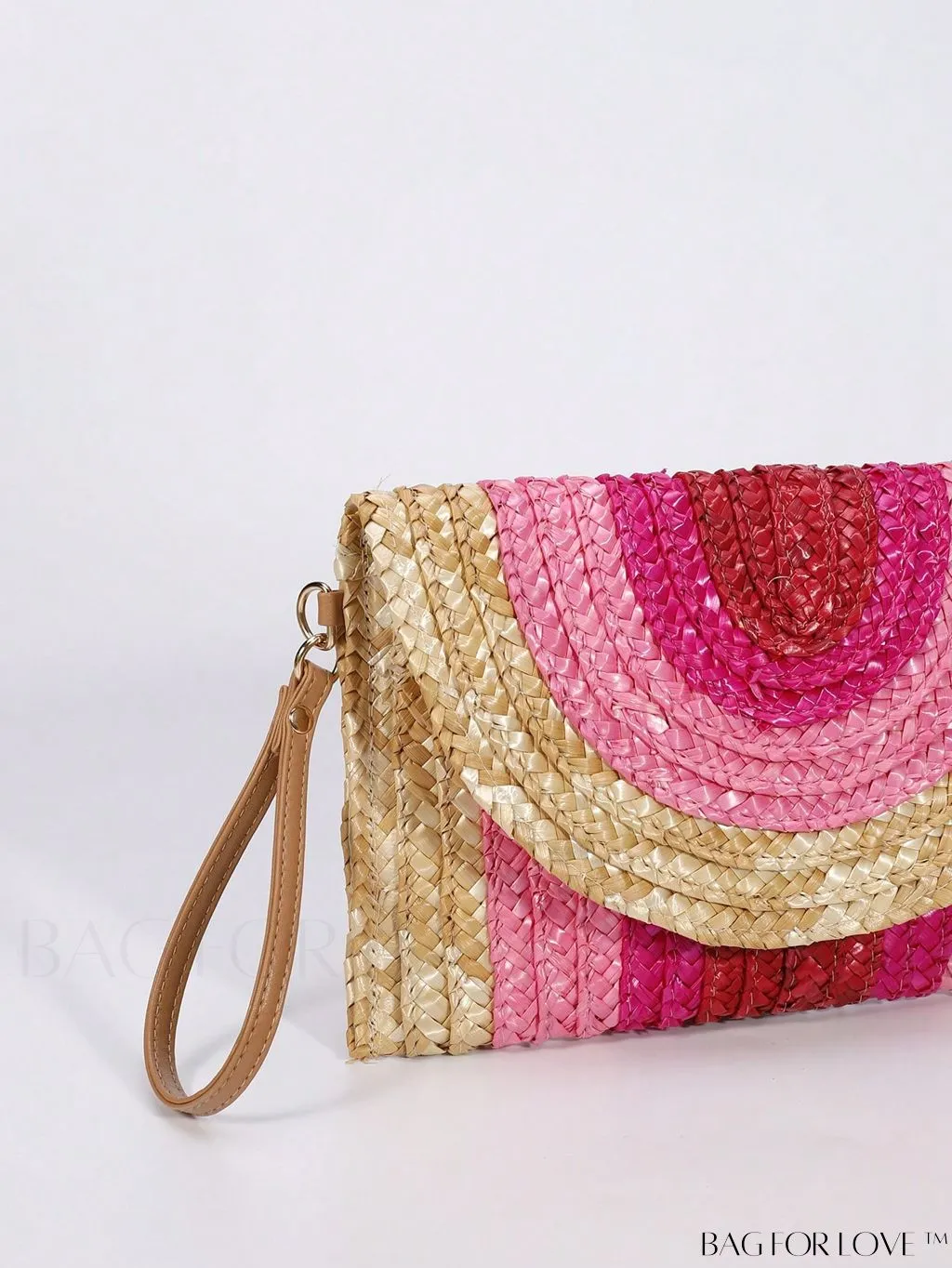 BagForLove - Colorblock Vacation Style Medium Straw Bag