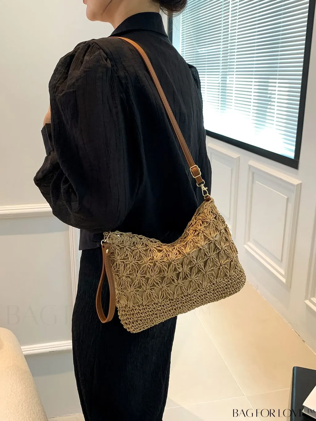 BagForLove - Exquisite Resort-Style Crossbody Bag Made with Hollow Woven Straw