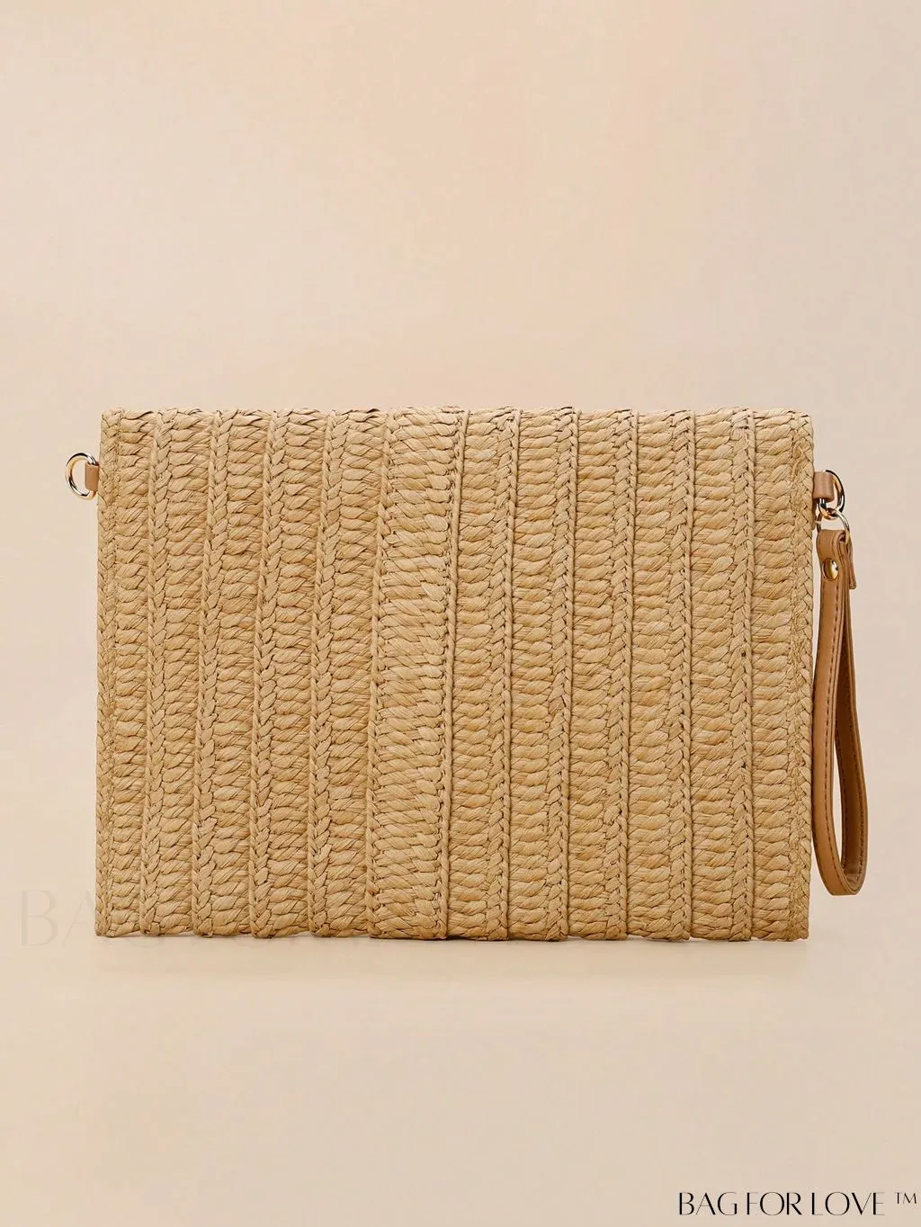 BagForLove - Rustic Round Straw Bag with Tassel and Flap Closure - Ideal for Summer Vacation