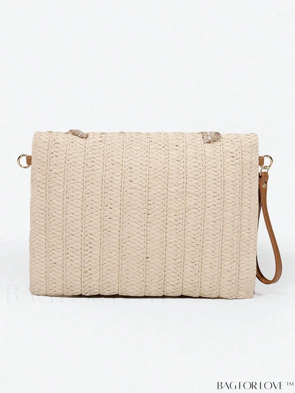 BagForLove - Rustic Round Straw Bag with Tassel and Flap Closure - Ideal for Summer Vacation