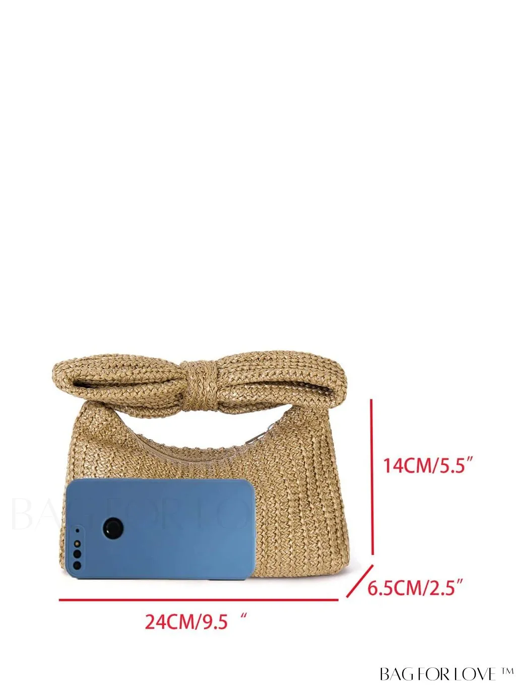 BagForLove - Small Flap Straw Bag - Stylish Bow Decor Ideal for Vacation