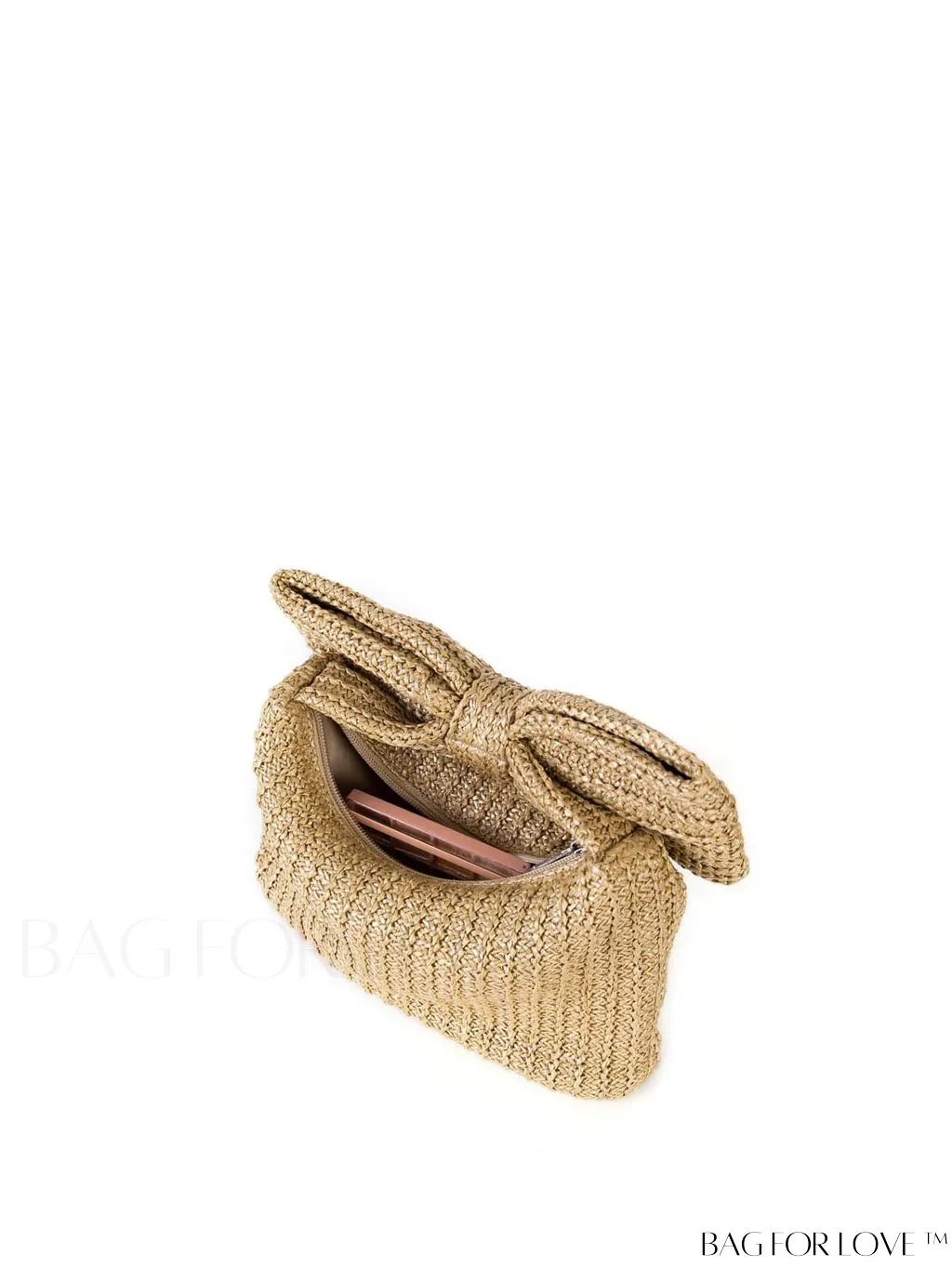 BagForLove - Small Flap Straw Bag - Stylish Bow Decor Ideal for Vacation