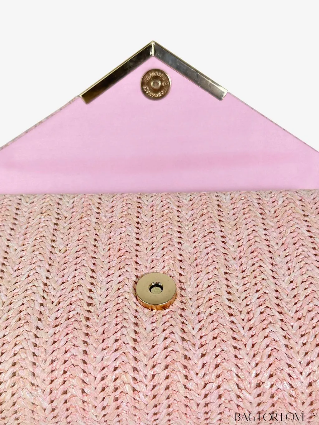 BagForLove - Stylish Pink Woven Straw Crossbody Bag - Perfect for Summer Beach, Envelope Design