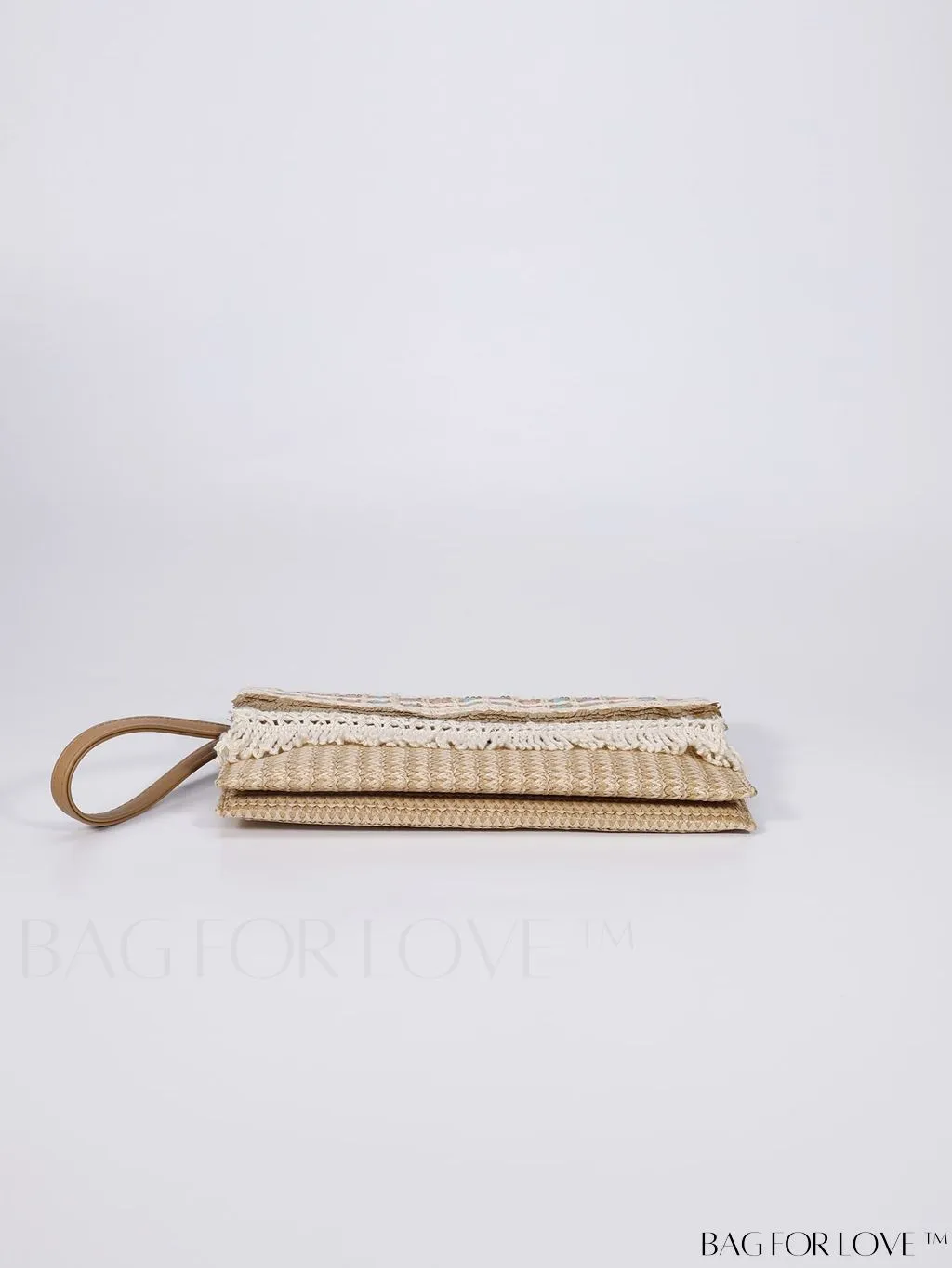 BagForLove - Stylish Stitched Straw Bag with Sequin and Fringe Decor