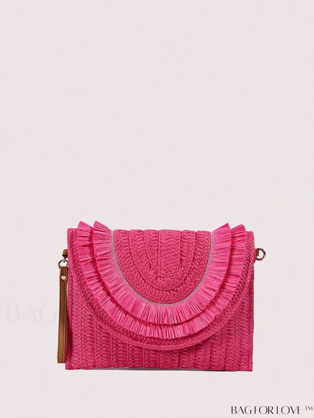 BagForLove - Summer Vacation Essential: Stylish Color Block Straw Bag with Fringe Trim