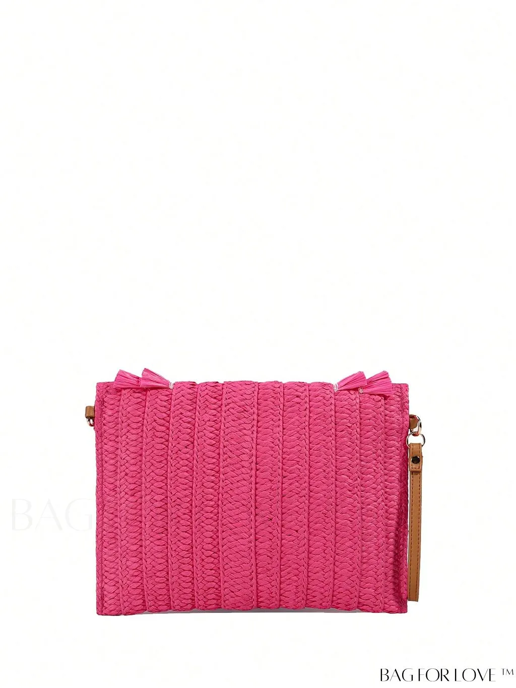 BagForLove - Summer Vacation Essential: Stylish Color Block Straw Bag with Fringe Trim