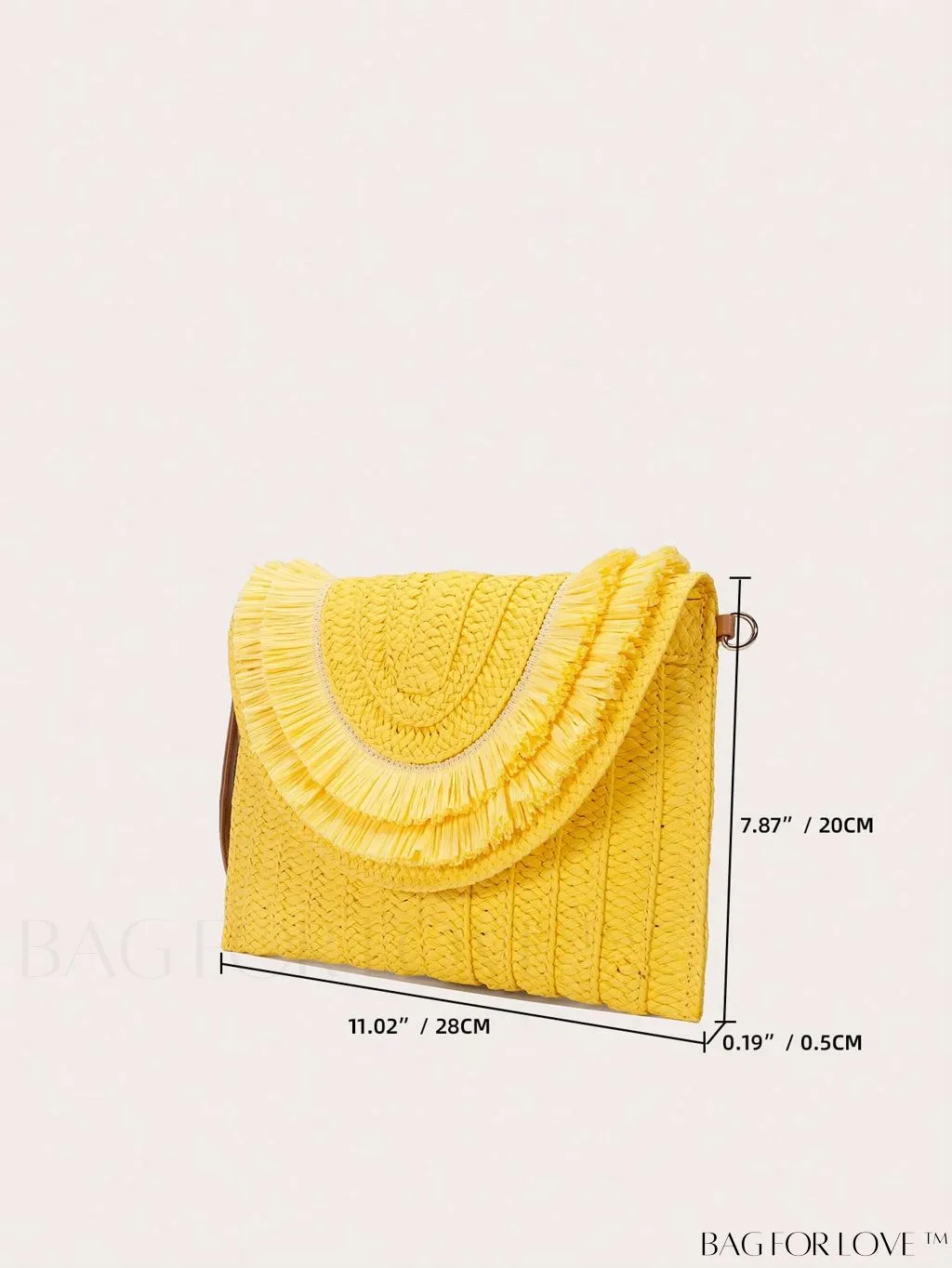 BagForLove - Summer Vacation Essential: Stylish Color Block Straw Bag with Fringe Trim