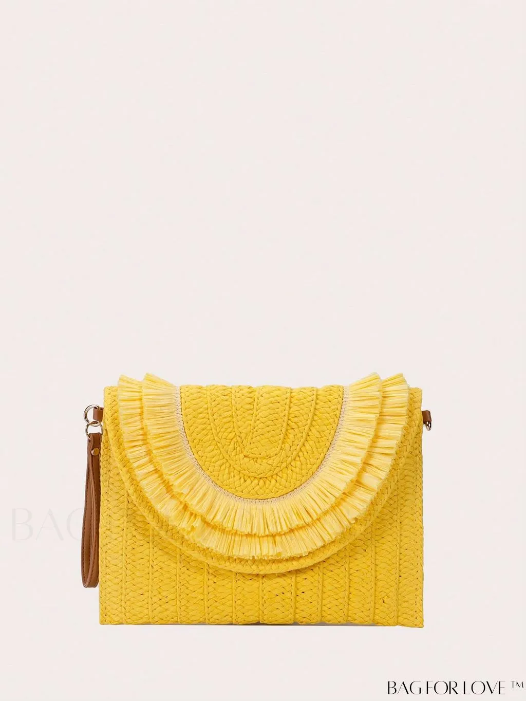 BagForLove - Summer Vacation Essential: Stylish Color Block Straw Bag with Fringe Trim