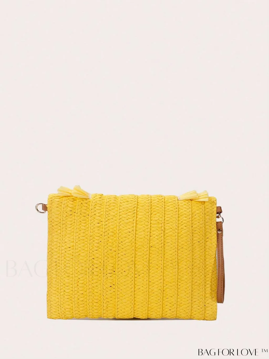 BagForLove - Summer Vacation Essential: Stylish Color Block Straw Bag with Fringe Trim