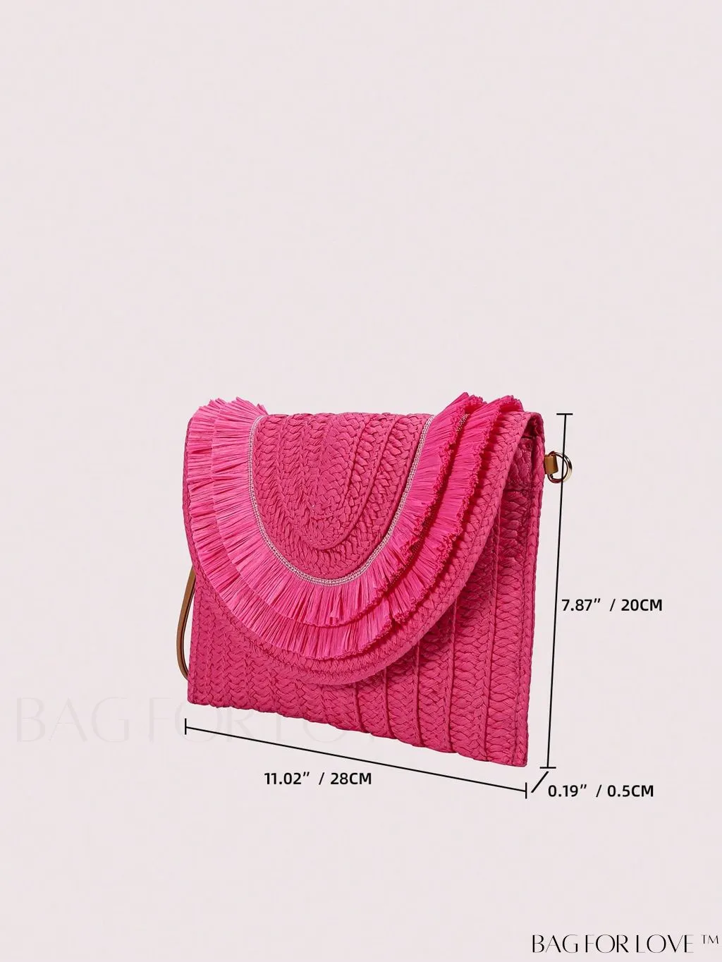 BagForLove - Summer Vacation Essential: Stylish Color Block Straw Bag with Fringe Trim