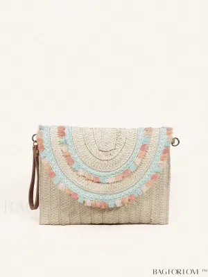 BagForLove - Tassel-Embellished Paper Straw Bag