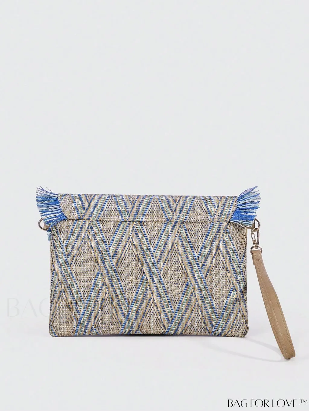 BagForLove - Vacation Essential: Striking Geometric Straw Bag with Fringe Trim