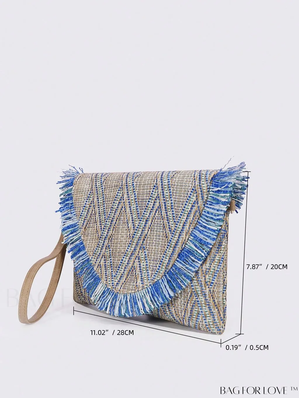 BagForLove - Vacation Essential: Striking Geometric Straw Bag with Fringe Trim