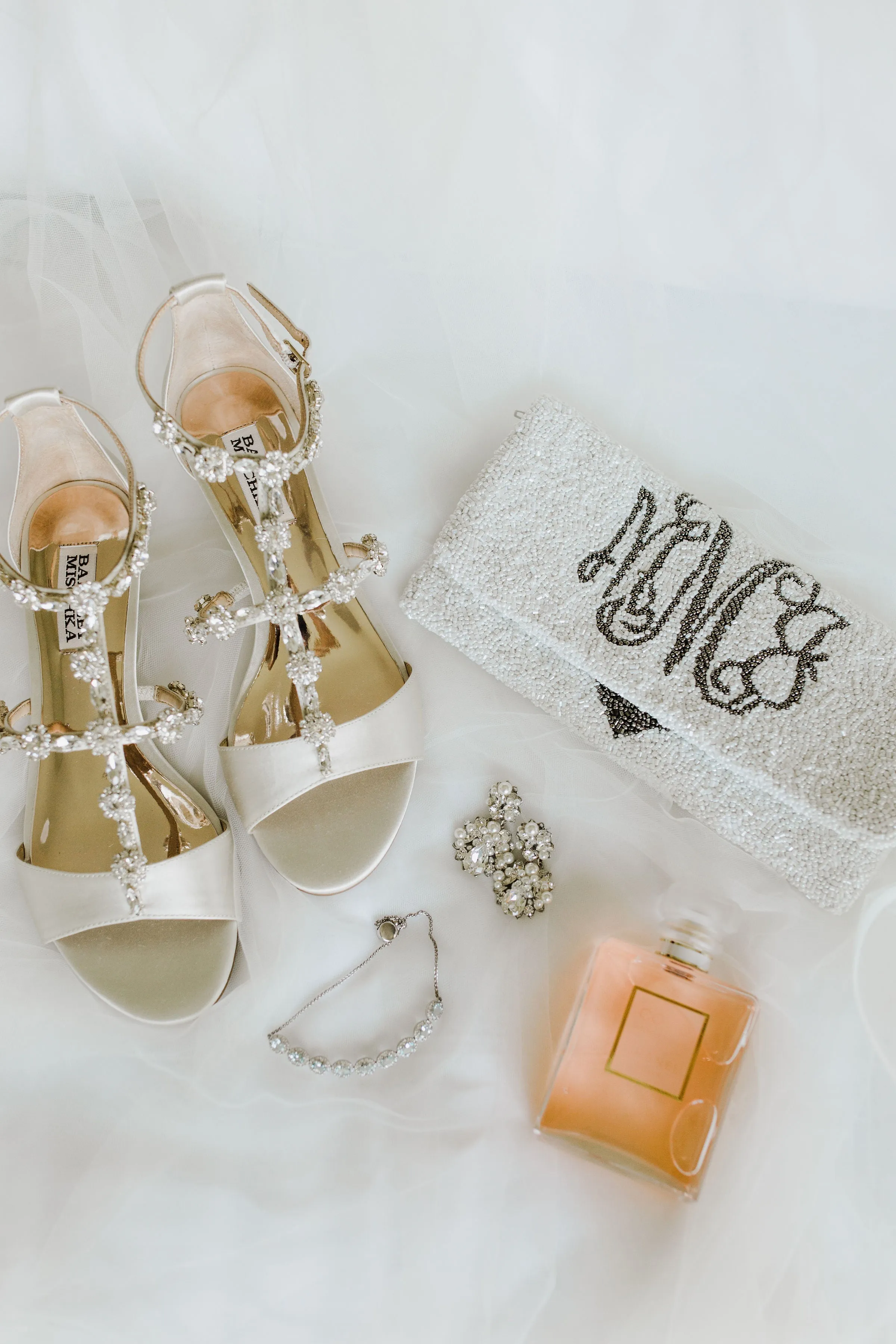 Beaded Monogram Name Wedding Handbag