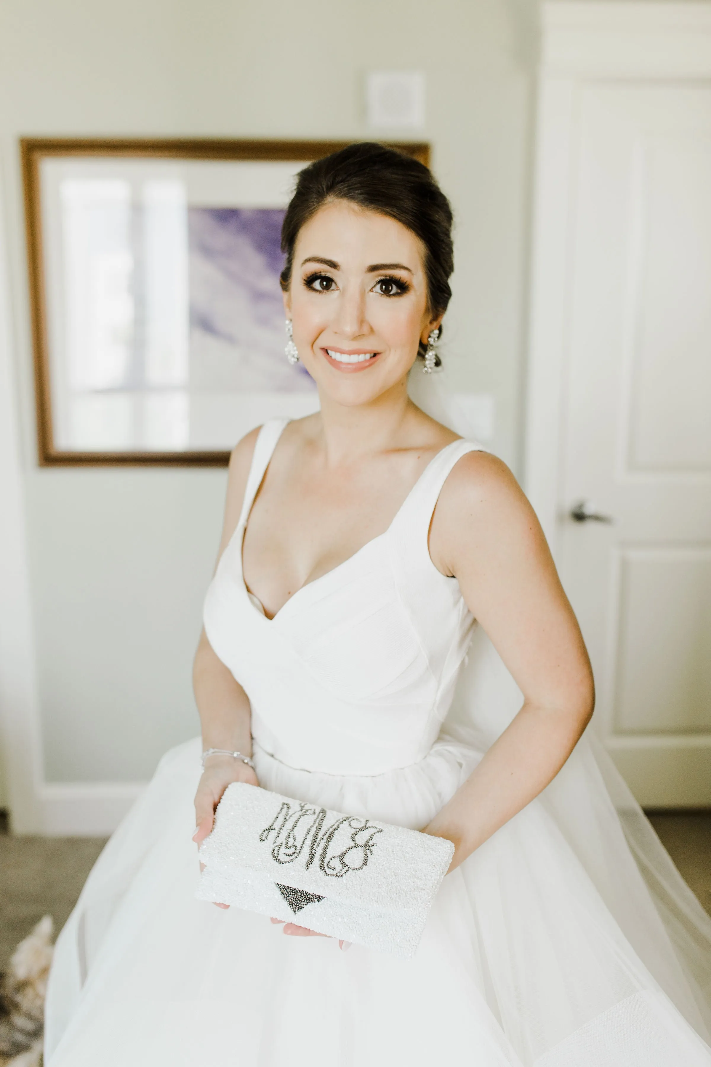 Beaded Monogram Name Wedding Handbag