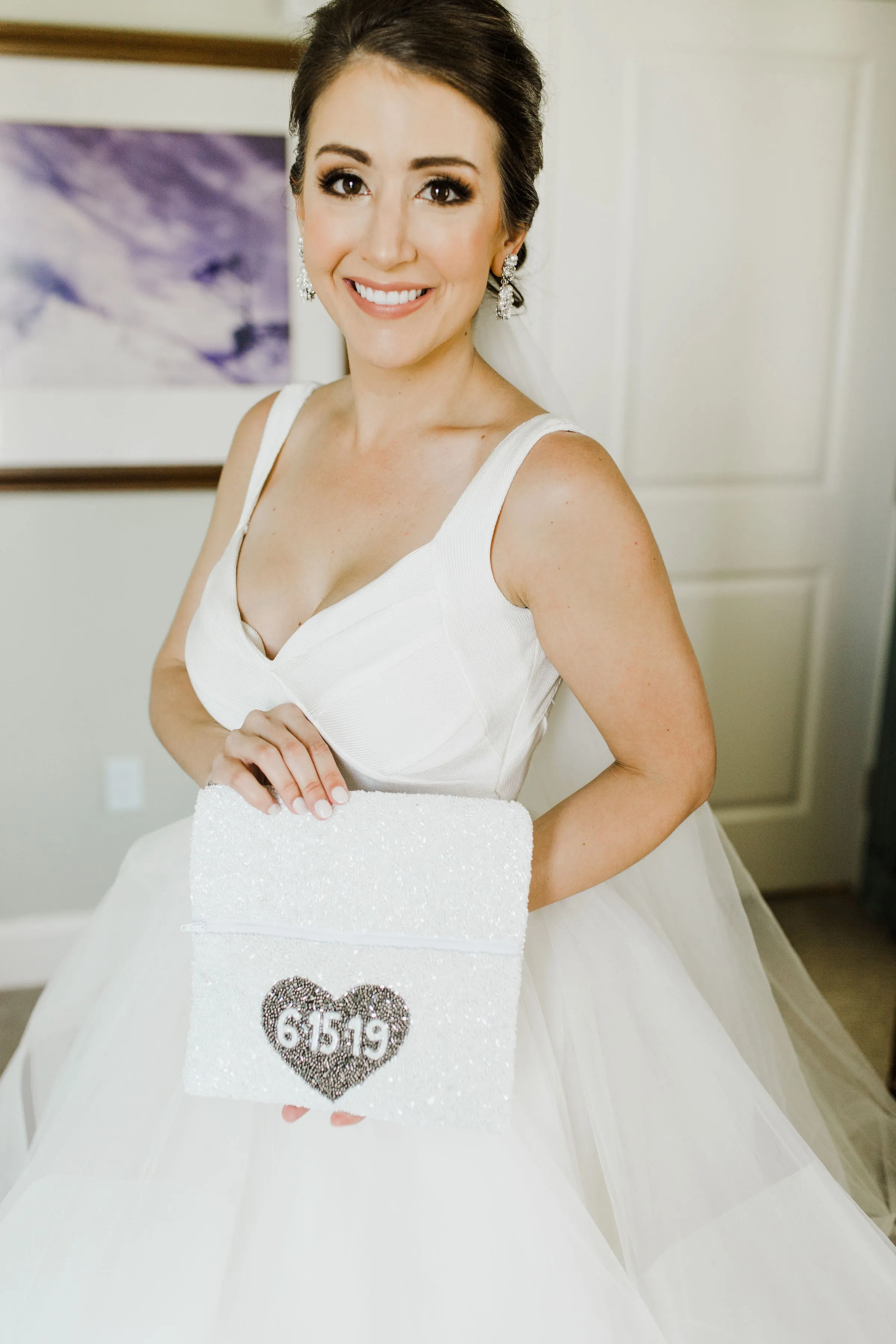 Beaded Monogram Name Wedding Handbag