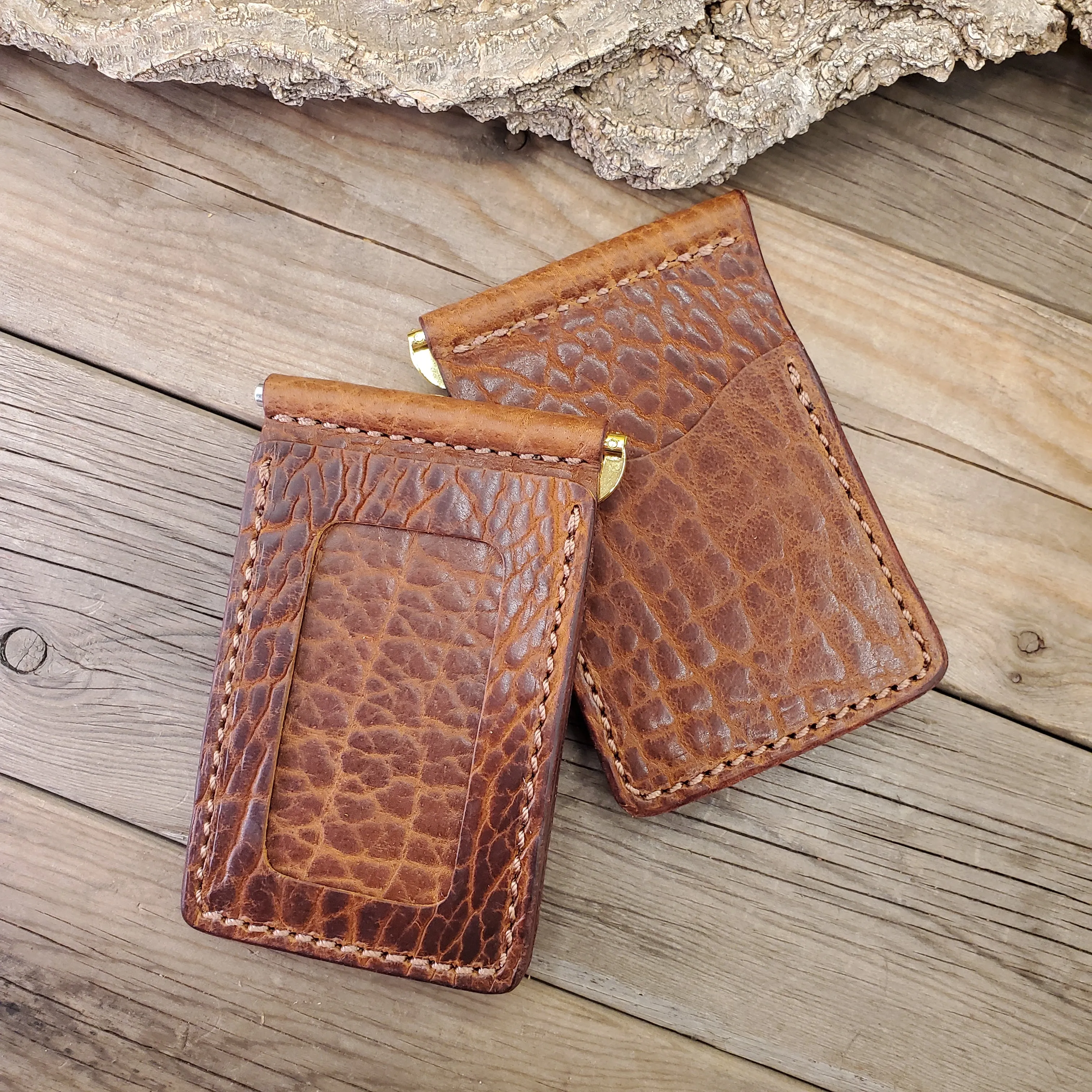Bison Bar Clip Leather Wallet