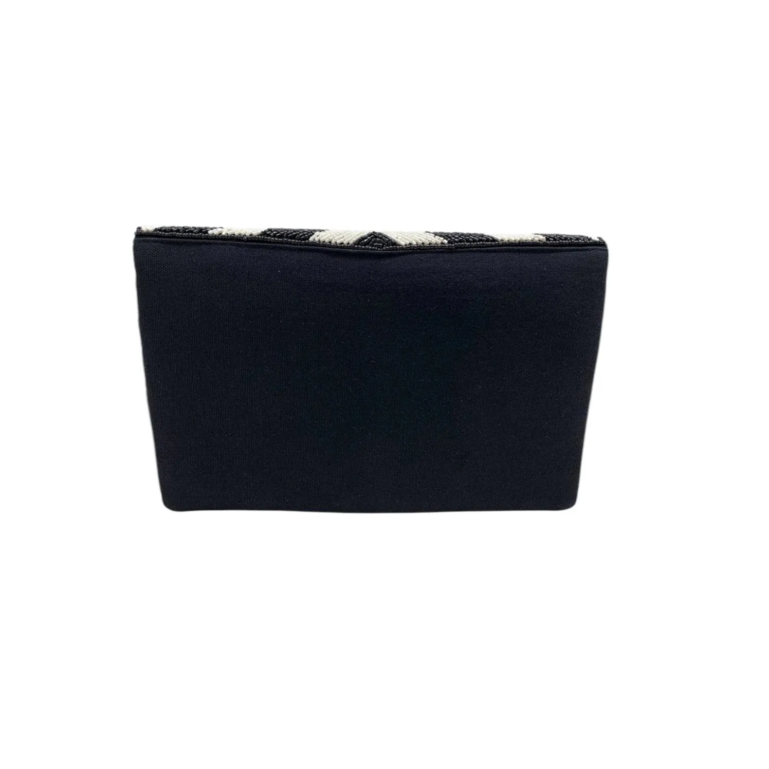 Black And White Beaded Clutch