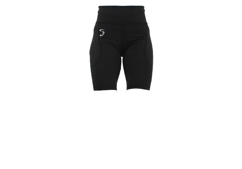 Black Essentials Long Shorts with Thigh Pockets